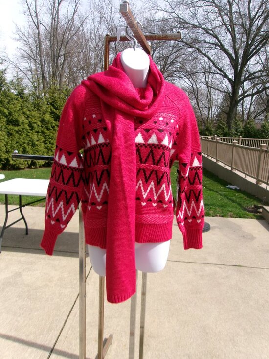 Jones New York Sweaters - NWT JONES NEW YORK RED SWEATER W SCARF XS